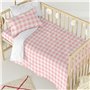 Parure de couette HappyFriday Basic Kids Rose Lit de bébé Vichy 2 Pièces