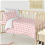 Parure de couette HappyFriday Basic Kids Rose Lit de bébé Vichy 2 Pièces