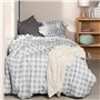 Parure de couette HappyFriday Basic Kids Gris Lit 1 persone Vichy 2 Pièces