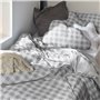 Parure de couette HappyFriday Basic Kids Gris Lit 1 persone Vichy 2 Pièces