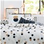 Housse de coussin HappyFriday Blanc Golden dots Multicouleur 2 Pièces