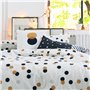 Housse de Couette HappyFriday Blanc Golden dots Multicouleur 140 x 200 cm