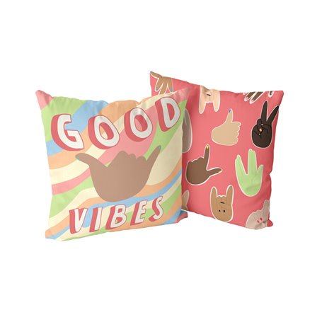 Housse de coussin HappyFriday Aware Good vibes  Multicouleur 50 x 50 cm 2 Pièces