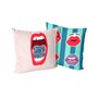 Housse de coussin HappyFriday Aware Lips Multicouleur 50 x 50 cm 2 Pièces