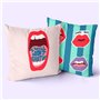 Housse de coussin HappyFriday Aware Lips Multicouleur 50 x 50 cm 2 Pièces