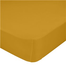 Drap housse HappyFriday BASIC KIDS Moutarde 105 x 200 x 32 cm