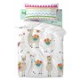 Parure de couette HappyFriday Moshi Moshi Cute Llamas Multicouleur Lit de bébé 2 Pièces