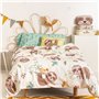 Parure de couette HappyFriday Moshi Moshi Happy Sloth Multicouleur Lit 1 persone 2 Pièces