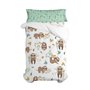 Parure de couette HappyFriday Moshi Moshi Happy Sloth Multicouleur Lit 1 persone 2 Pièces