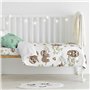 Parure de couette HappyFriday Moshi Moshi Happy Sloth Multicouleur Lit de bébé 2 Pièces