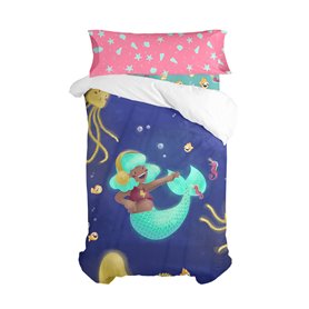 Parure de couette HappyFriday Mr Fox Happy mermaid Multicouleur Lit 1 persone 2 Pièces