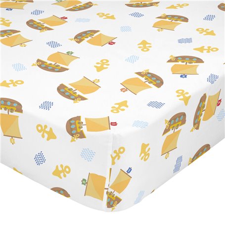 Drap housse HappyFriday HAPPYNOIS Multicouleur 90 x 200 x 32 cm