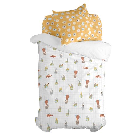 Parure de couette HappyFriday Mr Fox World trip Multicouleur Lit 1 persone 2 Pièces