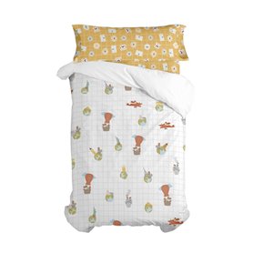 Parure de couette HappyFriday Mr Fox World trip Multicouleur Lit 1 persone 2 Pièces