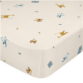 Drap housse HappyFriday Animals Multicouleur 105 x 200 x 32 cm