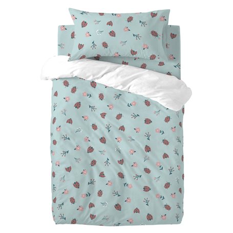 Parure de couette HappyFriday Mini Catarinas Multicouleur Lit de bébé 2 Pièces