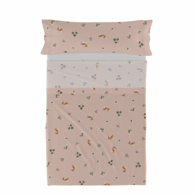 Jeu de draps HappyFriday HF Mini Fox Forest Multicouleur Lit 1 persone 2 Pièces