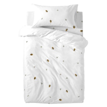 Parure de couette HappyFriday Mini Honey Multicouleur Lit de bébé 2 Pièces