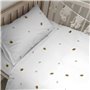 Parure de couette HappyFriday Mini Honey Multicouleur Lit de bébé 2 Pièces