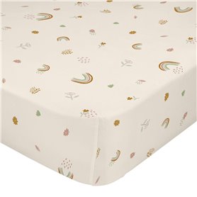 Drap housse HappyFriday Iris Multicouleur 105 x 200 x 32 cm