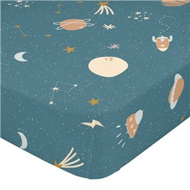 Drap housse HappyFriday 	Mini universe Multicouleur 105 x 200 x 32 cm