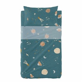 Jeu de draps HappyFriday HF Mini Universe Multicouleur Lit de bébé 2 Pièces
