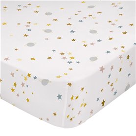 Drap housse HappyFriday Saturn Multicouleur 105 x 200 x 32 cm