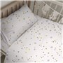 Parure de couette HappyFriday Mini Saturn Multicouleur Lit de bébé 2 Pièces