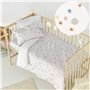 Parure de couette HappyFriday Mini Saturn Multicouleur Lit de bébé 2 Pièces