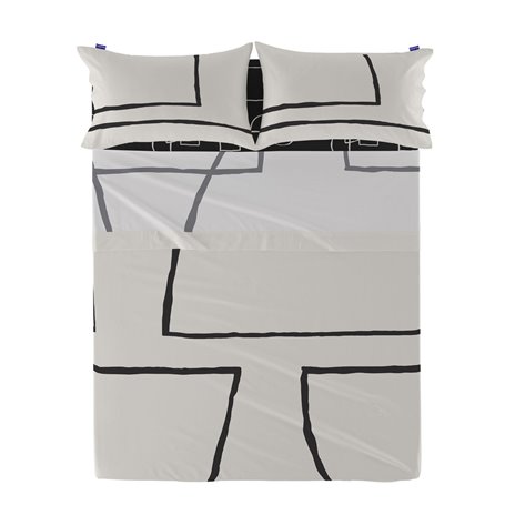 Drap HappyFriday Blanc Serenity Multicouleur 210 x 270 cm