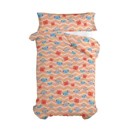 Parure de couette HappyFriday Happynois Beep Multicouleur Lit 1 persone 2 Pièces
