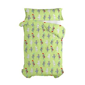 Parure de couette HappyFriday Mr Fox Knight  Multicouleur Lit 1 persone 2 Pièces