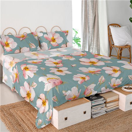 Drap HappyFriday Spring blossom Multicouleur 180 x 270 cm