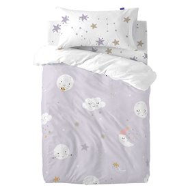 Parure de couette HappyFriday Moshi Moshi Moons Multicouleur Lit de bébé 2 Pièces