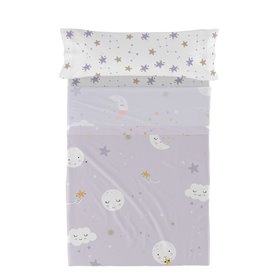 Jeu de draps HappyFriday Moshi Moshi Moons Multicouleur Lit 1 persone 2 Pièces