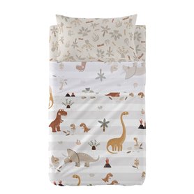 Jeu de draps HappyFriday Moshi Moshi Dino family  Multicouleur Lit de bébé 2 Pièces