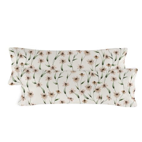 Taie d'oreiller HappyFriday Tinny bloom Multicouleur 45 x 110 cm (2 Unités)