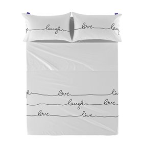 Drap HappyFriday Blanc Live Multicouleur 160 x 270 cm