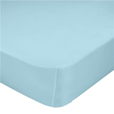 Drap housse HappyFriday BASIC KIDS Bleu 60 x 120 x 14 cm