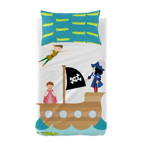 Jeu de draps HappyFriday Mr Fox Flying Boy Multicouleur Lit de bébé 2 Pièces