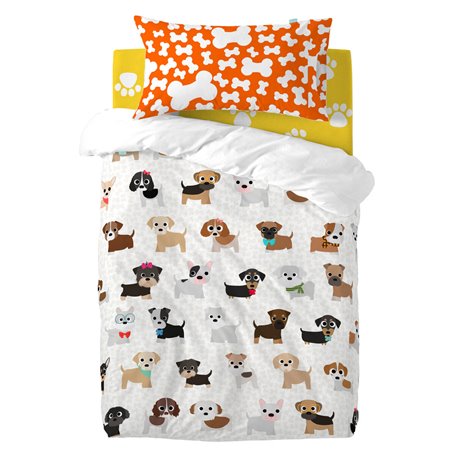 Parure de couette HappyFriday Mr Fox Dogs Multicouleur Lit de bébé 2 Pièces