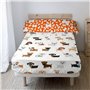 Jeu de draps HappyFriday Mr Fox Dogs Multicouleur Lit 1 persone 2 Pièces