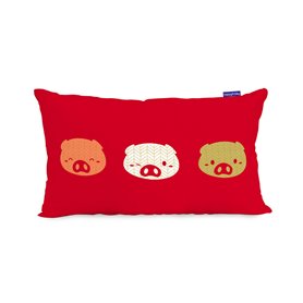 Housse de coussin HappyFriday Mr Fox Piggys Multicouleur 50 x 30 cm