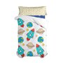 Parure de couette HappyFriday Mr Fox Space rocket Multicouleur Lit 1 persone 2 Pièces