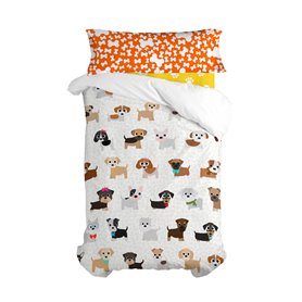 Parure de couette HappyFriday Mr Fox Dogs Multicouleur Lit 1 persone 2 Pièces