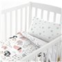 Parure de couette HappyFriday Moshi Moshi Best Buddies Multicouleur Lit de bébé 2 Pièces