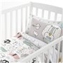 Parure de couette HappyFriday Moshi Moshi Best Buddies Multicouleur Lit de bébé 2 Pièces