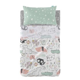 Jeu de draps HappyFriday Moshi Moshi Best buddies  Multicouleur Lit de bébé 2 Pièces