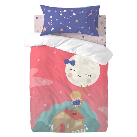 Parure de couette HappyFriday Happynois Moon Dream Multicouleur Lit de bébé 2 Pièces