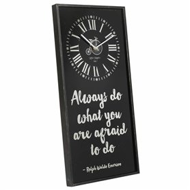 Horloge Murale Alexandra House Living Noir verre Fer Bois MDF 76 x 3 x 36 cm